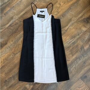 NWT Kenneth Cole Women’s Black & White Dress with Frayed Center Panel (2)